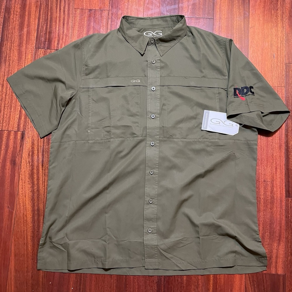 GameGuard Scout Shirt Mens 2XL Olive Green Short Sleeve Ventilated Fishing NWT